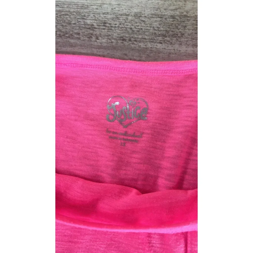 Justice Girls Top Pink Size 12